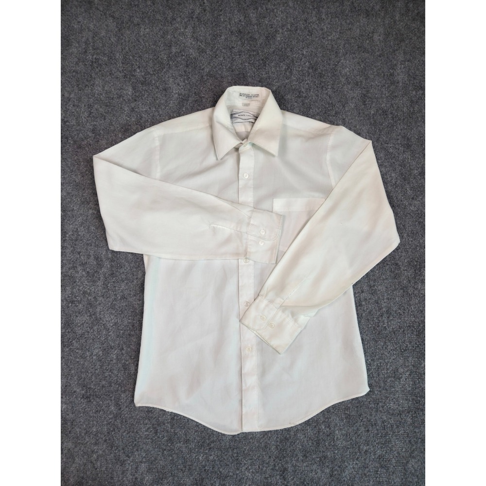 Monte Carlo Dress Shirt Boys 16 White Long Sleeve Button Down Cotton Blend